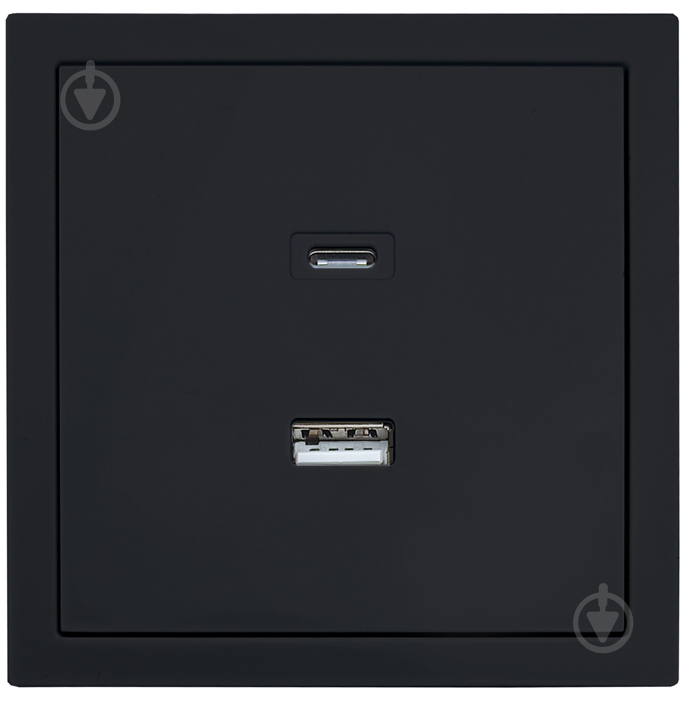 Механизм розетки USB + Type C HausMark Juna черный - фото 1