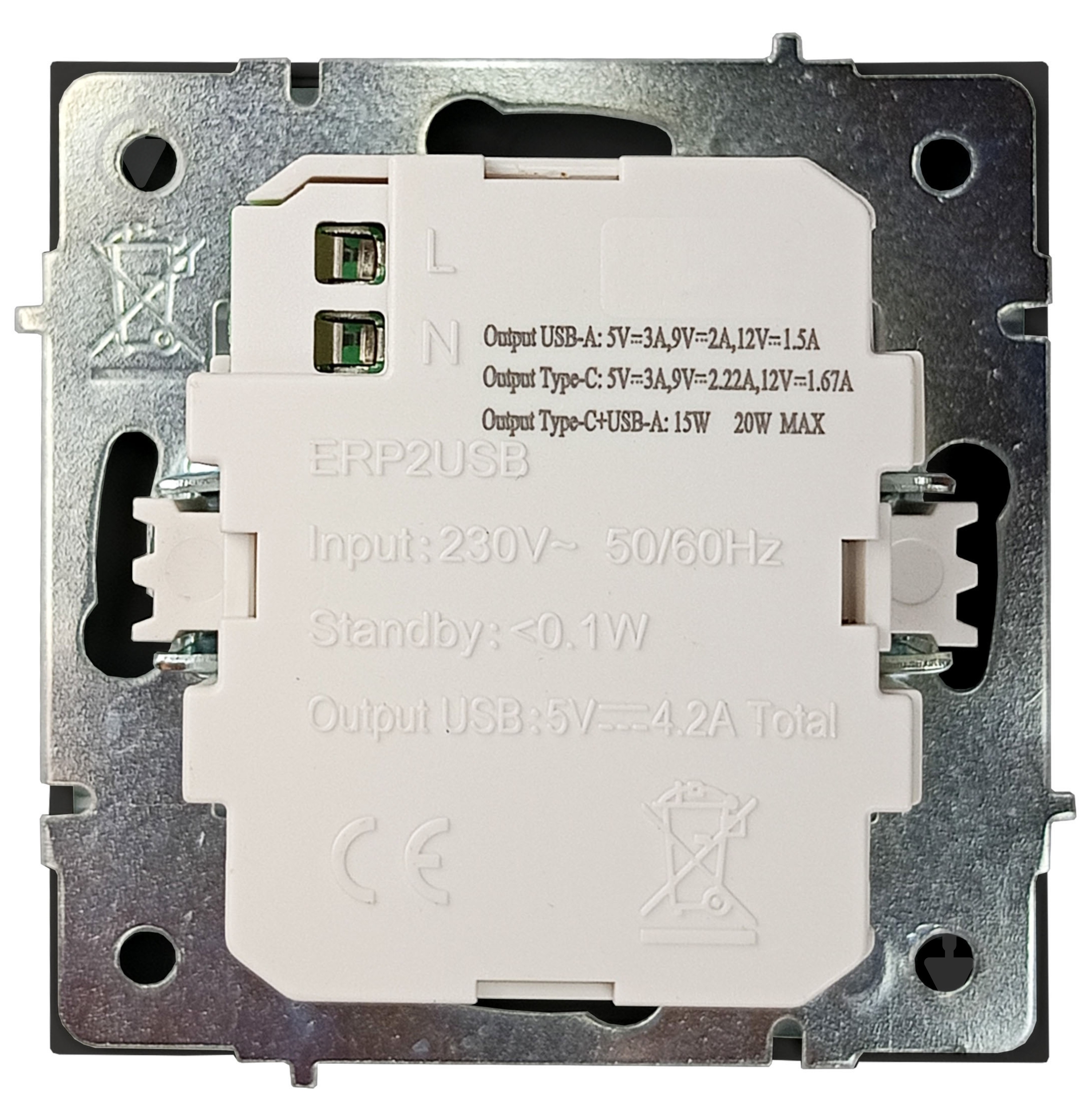 Механизм розетки USB + Type C HausMark Juna черный - фото 4