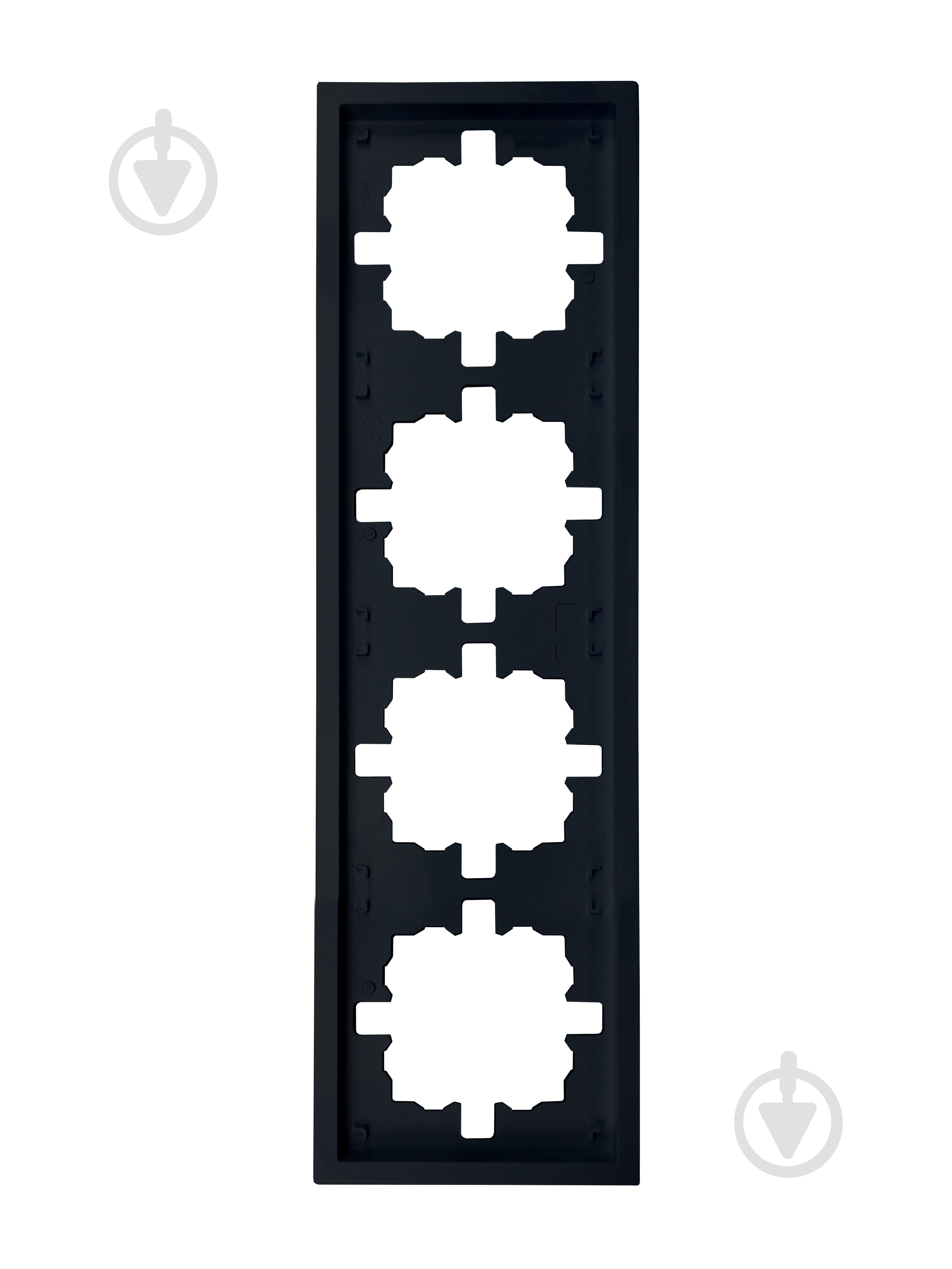 Рамка четырехместная HausMark Juna универсальная черный - фото 1