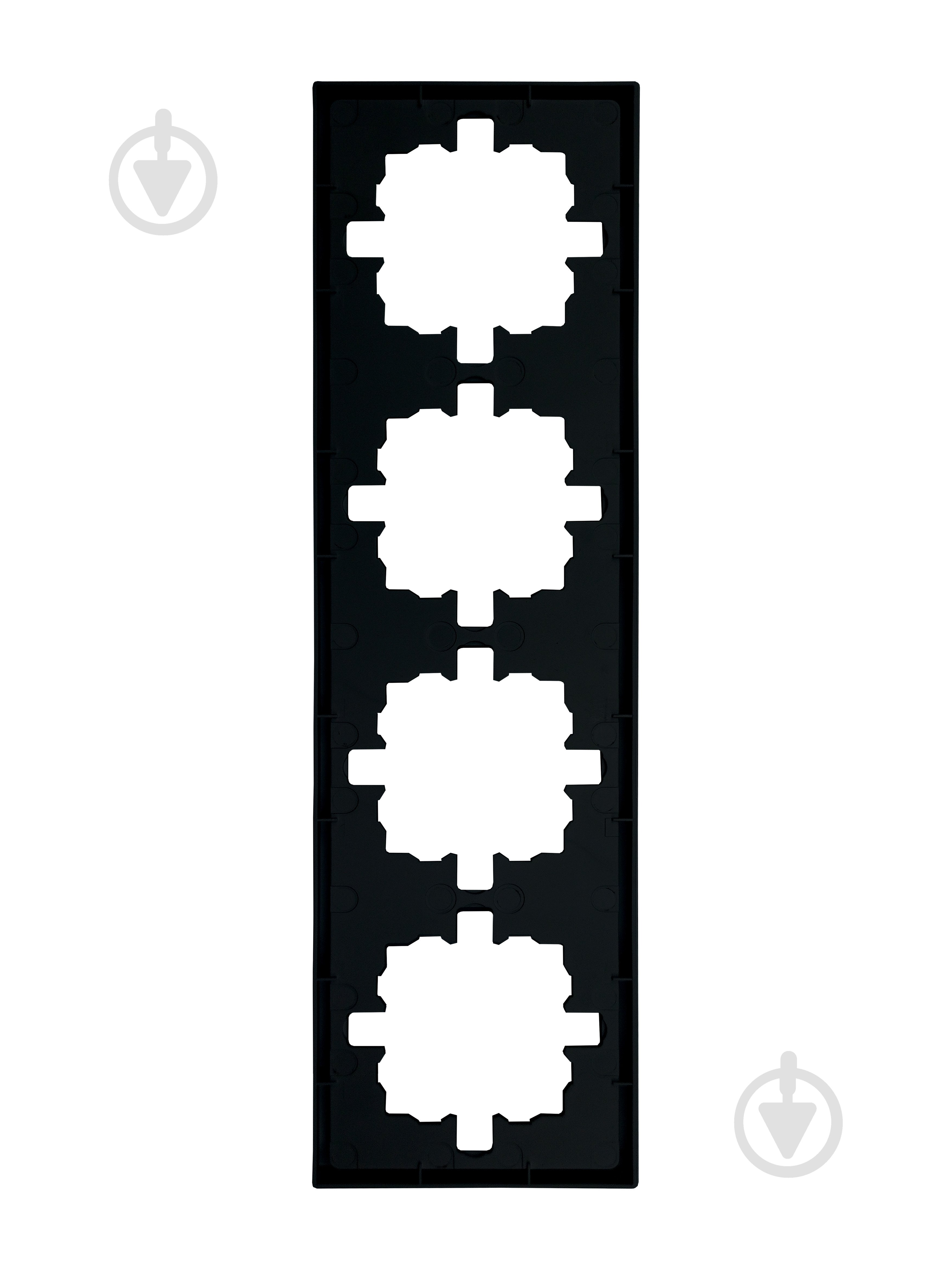 Рамка четырехместная HausMark Juna универсальная черный - фото 3