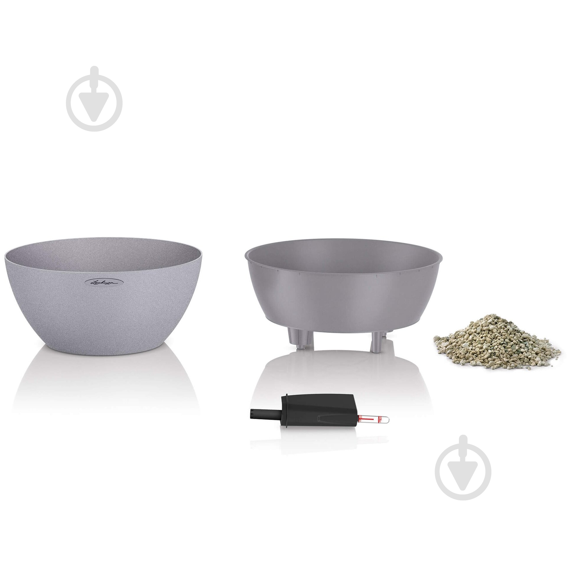 Вазон декоративный Lechuza Cubeto Color 30 круглый 4,5 л серый камень (13830) - фото 2 Вазон декоративный Lechuza Cubeto Color 30 круглый 4,5 л серый камень (13830) - фото 2