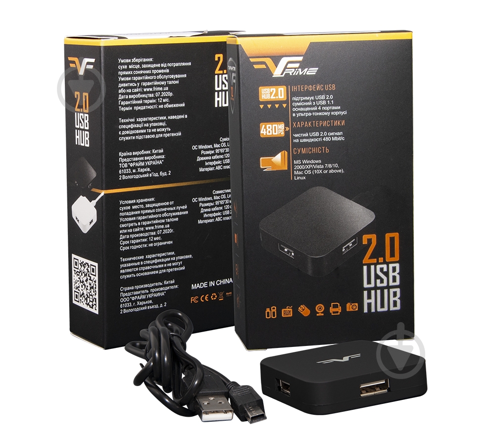 USB-хаб Frime 4хUSB2.0 black (FH-20020) - фото 5 USB-хаб Frime 4хUSB2.0 black (FH-20020) - фото 5