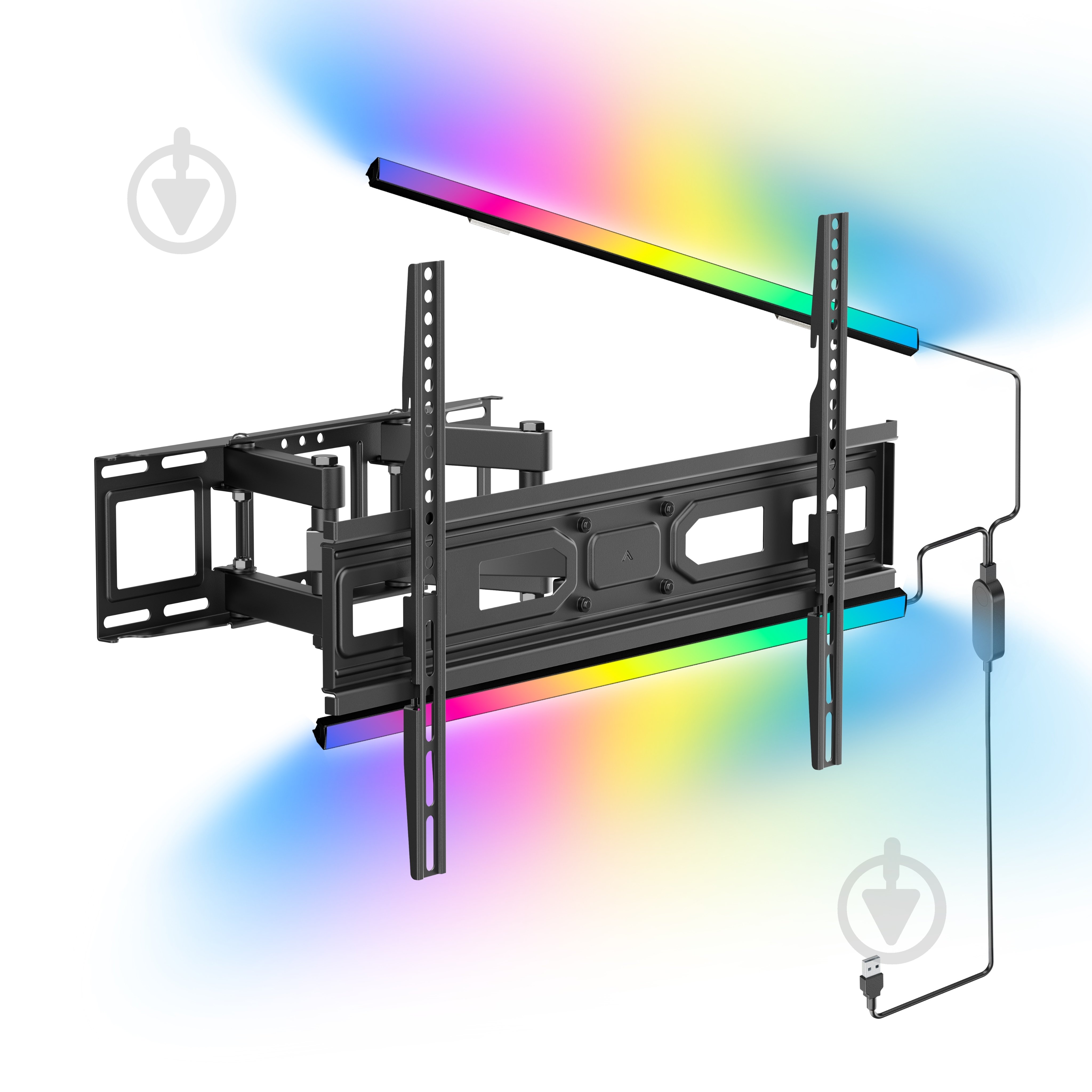 Крепление для телевизора Kivi с подсветкой ALUMIGLOW TV MOUNT поворотно-наклонные 37"-80" черный - фото 1