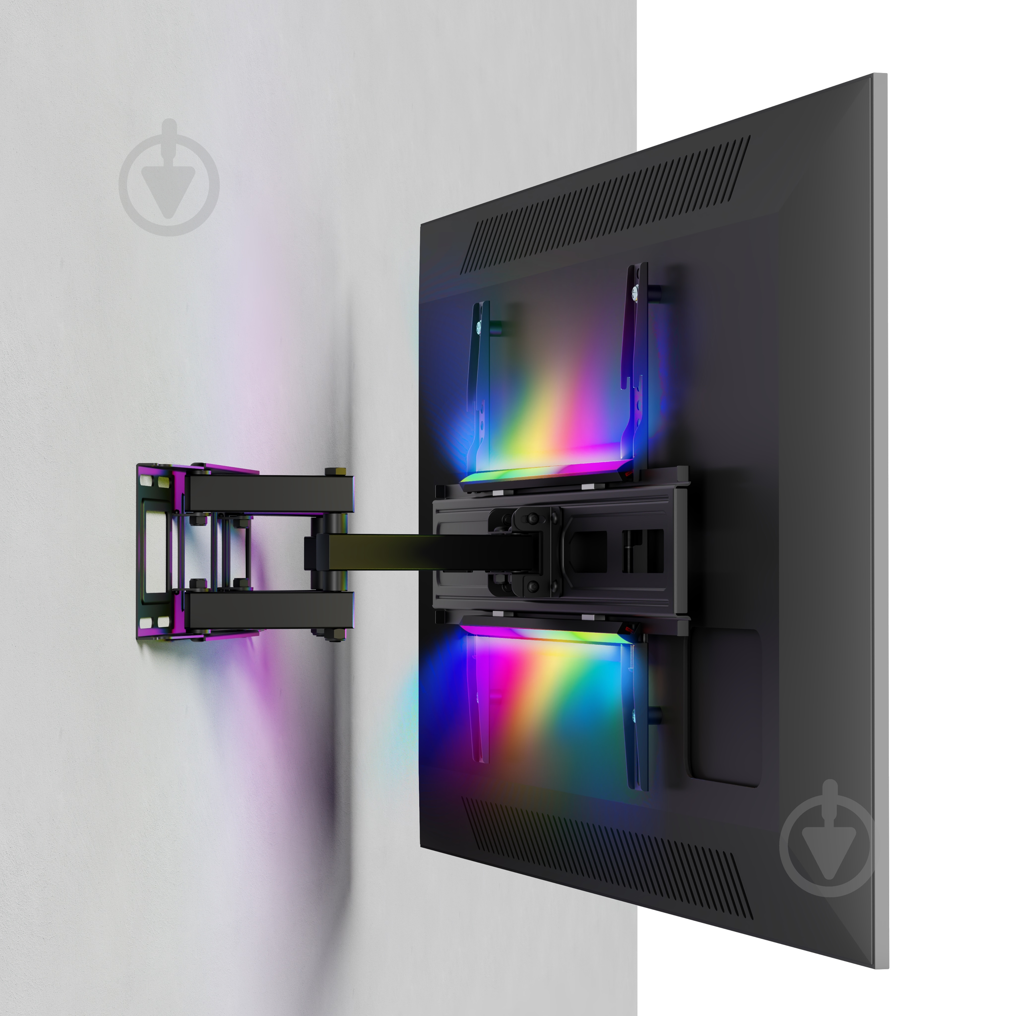 Крепление для телевизора Kivi с подсветкой ALUMIGLOW TV MOUNT поворотно-наклонные 37"-80" черный - фото 2