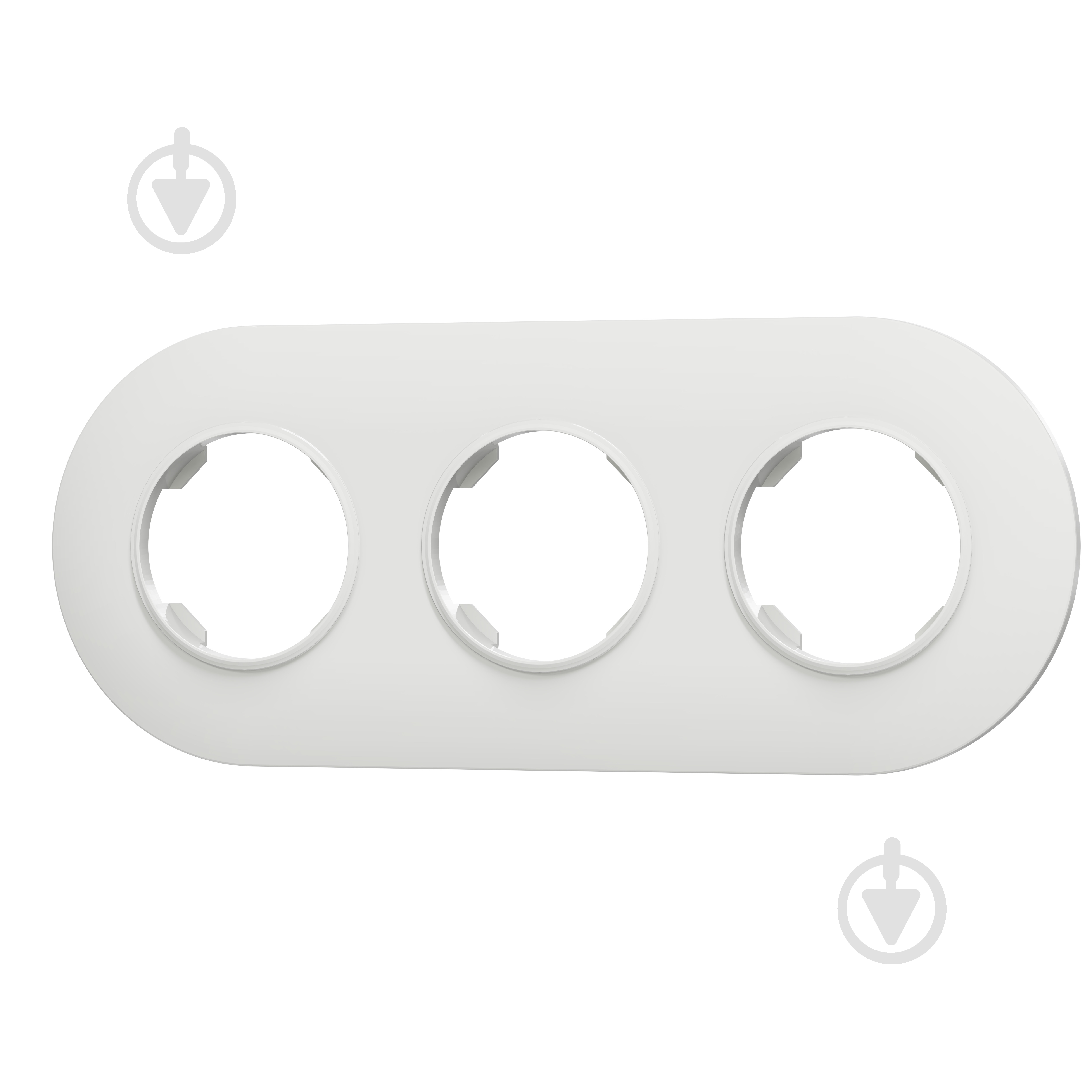 Рамка трехместная HausMark Rondo универсальная белый - фото 1