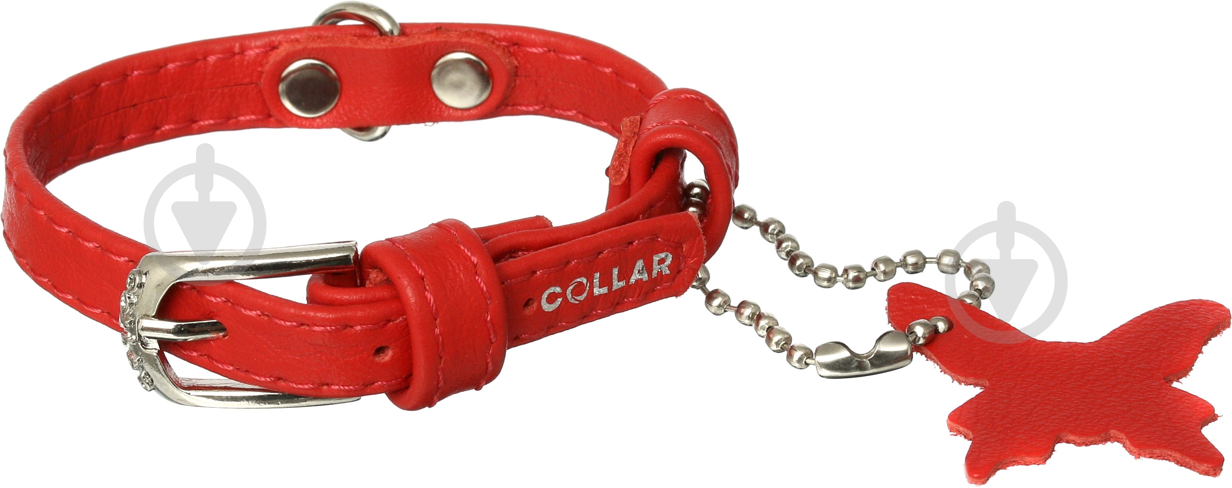 Ошейник glamour 9x180 мм червоний - фото 1