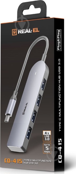 USB-хаб Real-el REAL-EL CQ-415 Space Grey - фото 9 USB-хаб Real-el REAL-EL CQ-415 Space Grey - фото 9
