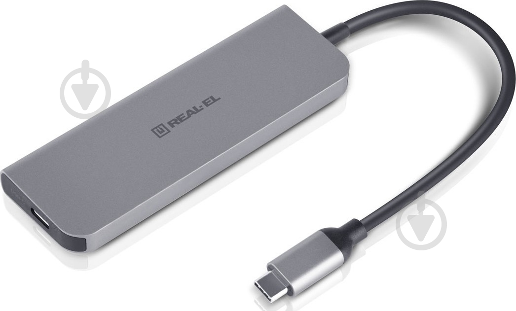USB-хаб Real-el REAL-EL CQ-700 Space Grey - фото 5