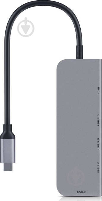 USB-хаб Real-el REAL-EL CQ-700 Space Grey - фото 7
