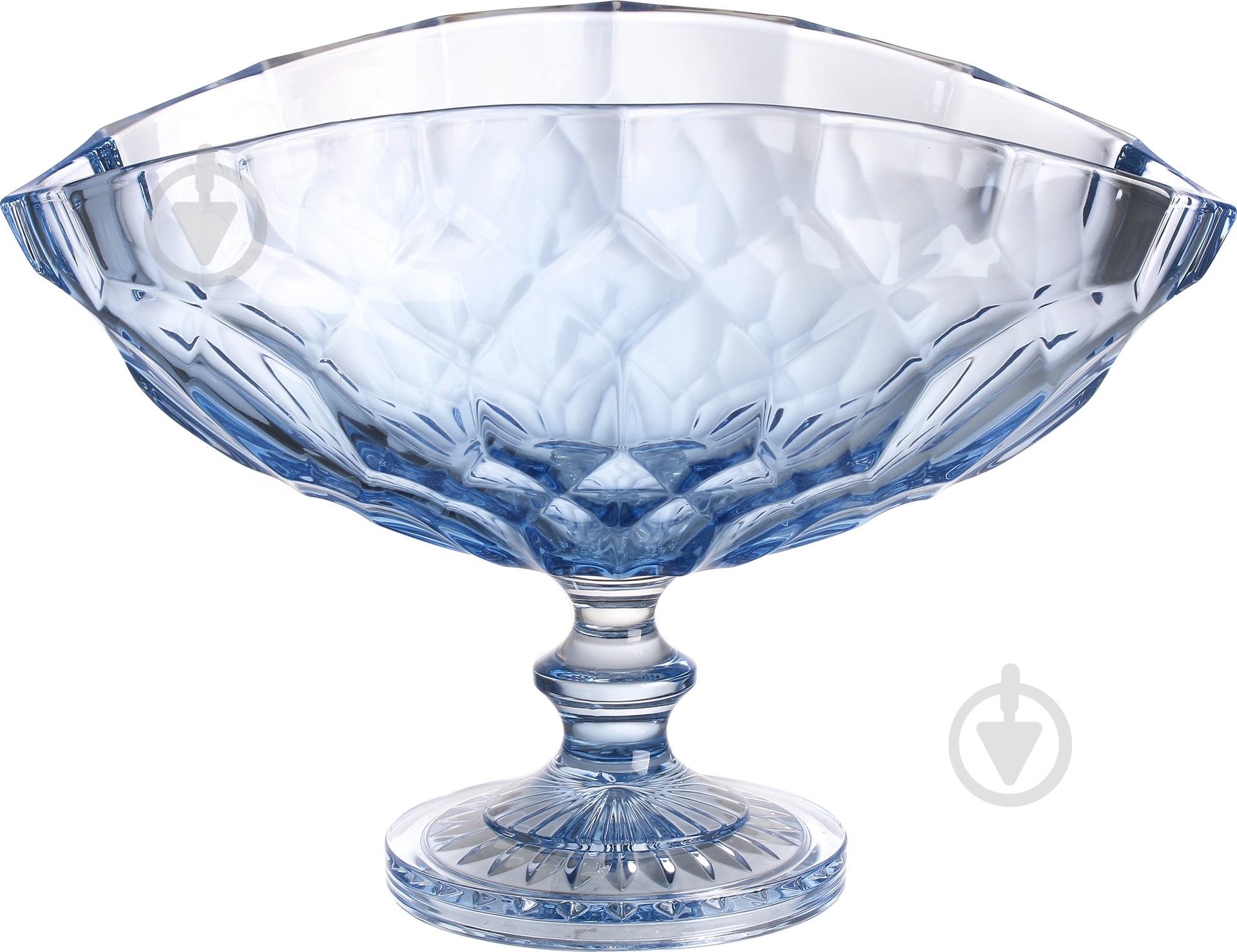 Ваза Bohemia Honey comb blue 28 см HONEY COMB BLUE DECORATED FOOT - фото 2