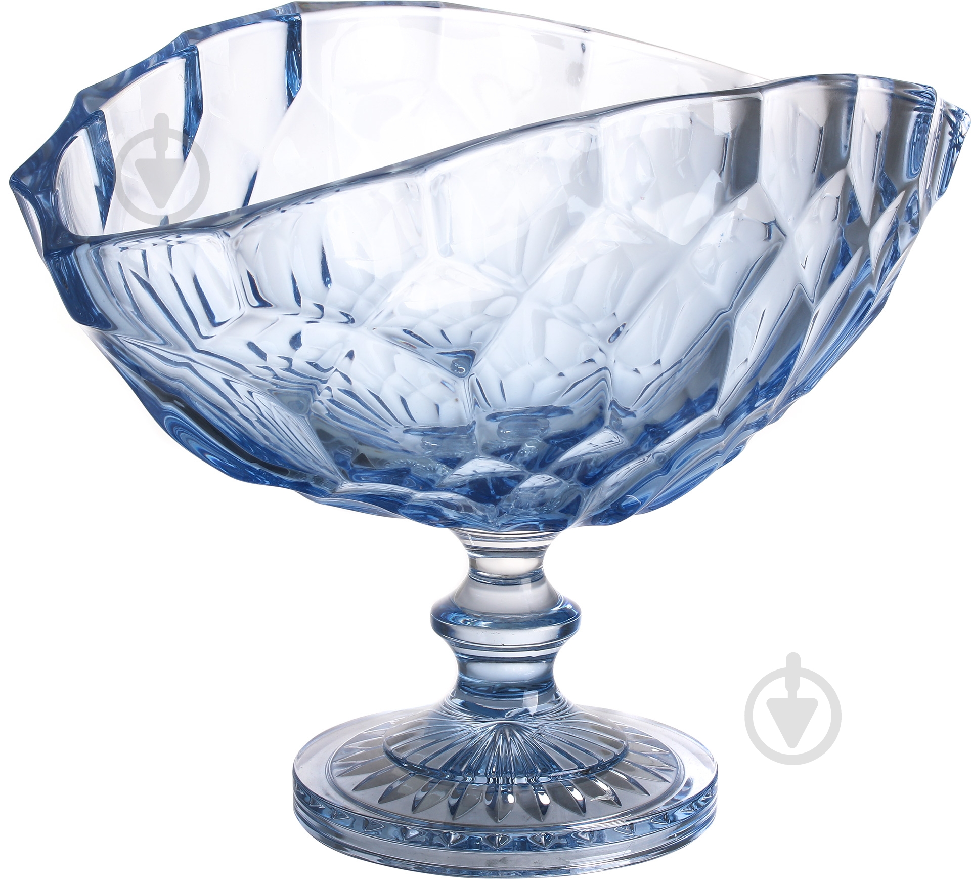 Ваза Bohemia Honey comb blue 28 см HONEY COMB BLUE DECORATED FOOT - фото 1