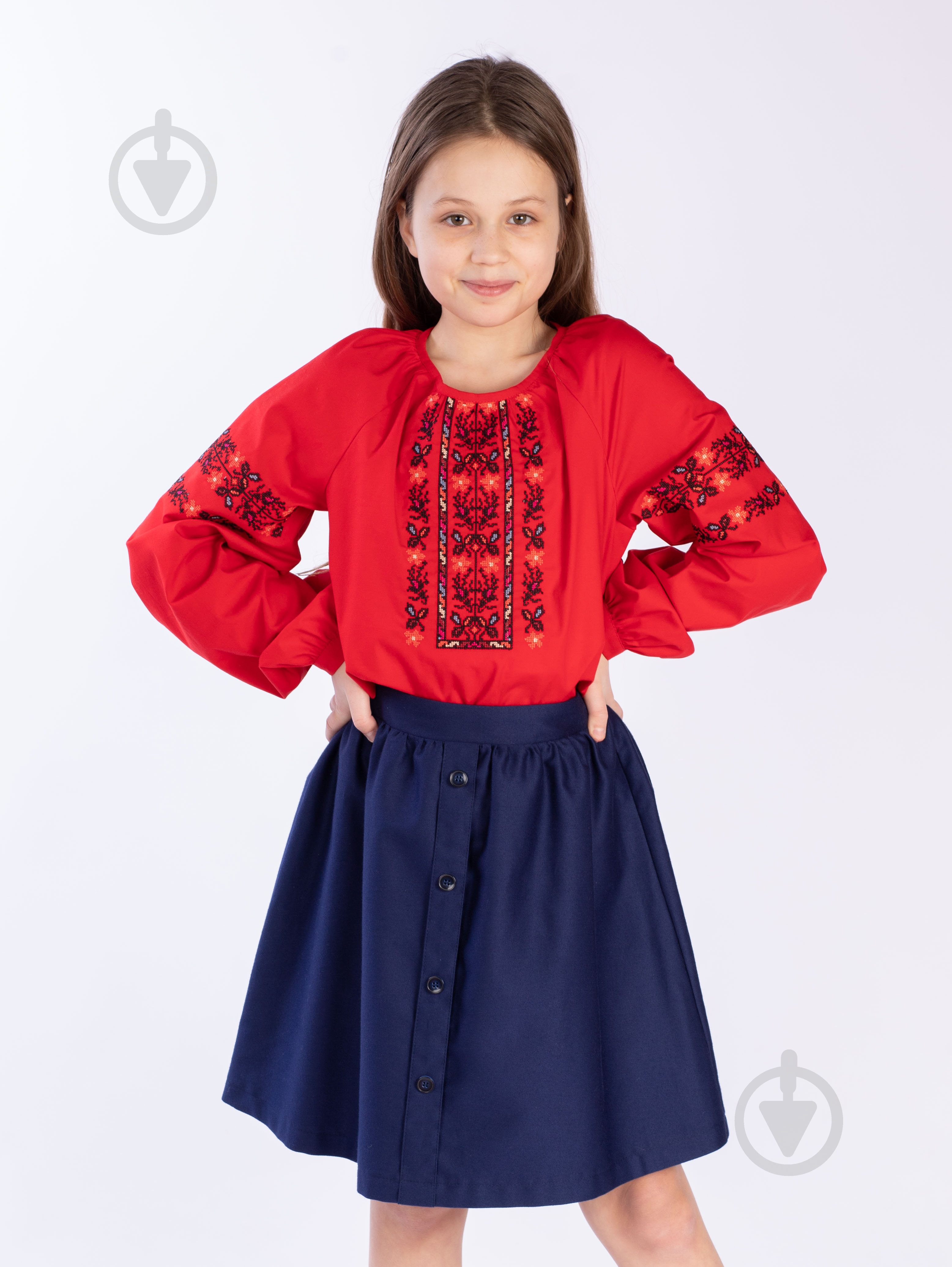 Вишиванка для дівчаток Едельвіка р.152 червоний 289-22/00 - фото 3