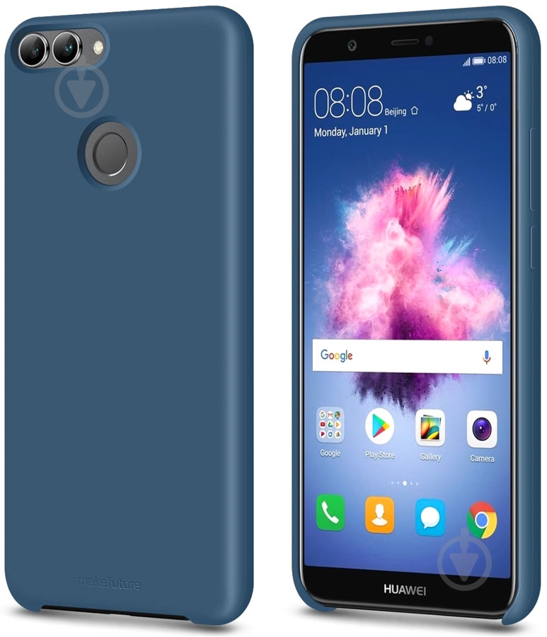 Чехол-накладка MakeFuture Silicone Case blue (MCS-HUPSBL) для Huawei P Smart - фото 1