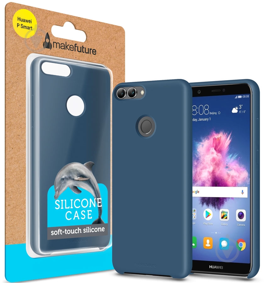 Чехол-накладка MakeFuture Silicone Case blue (MCS-HUPSBL) для Huawei P Smart - фото 3