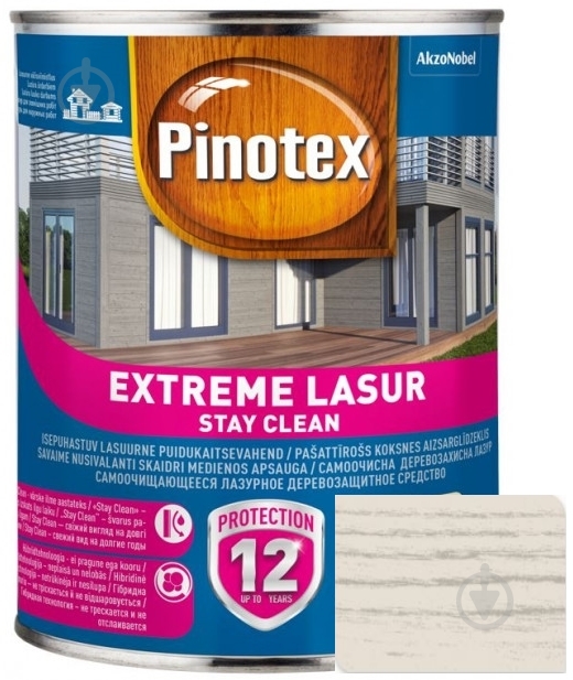 ᐉ Деревозащитное средство Pinotex extreme lazure stay clean белый