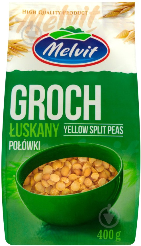 Горох Melvit желтый колотый 400 г - фото 1
