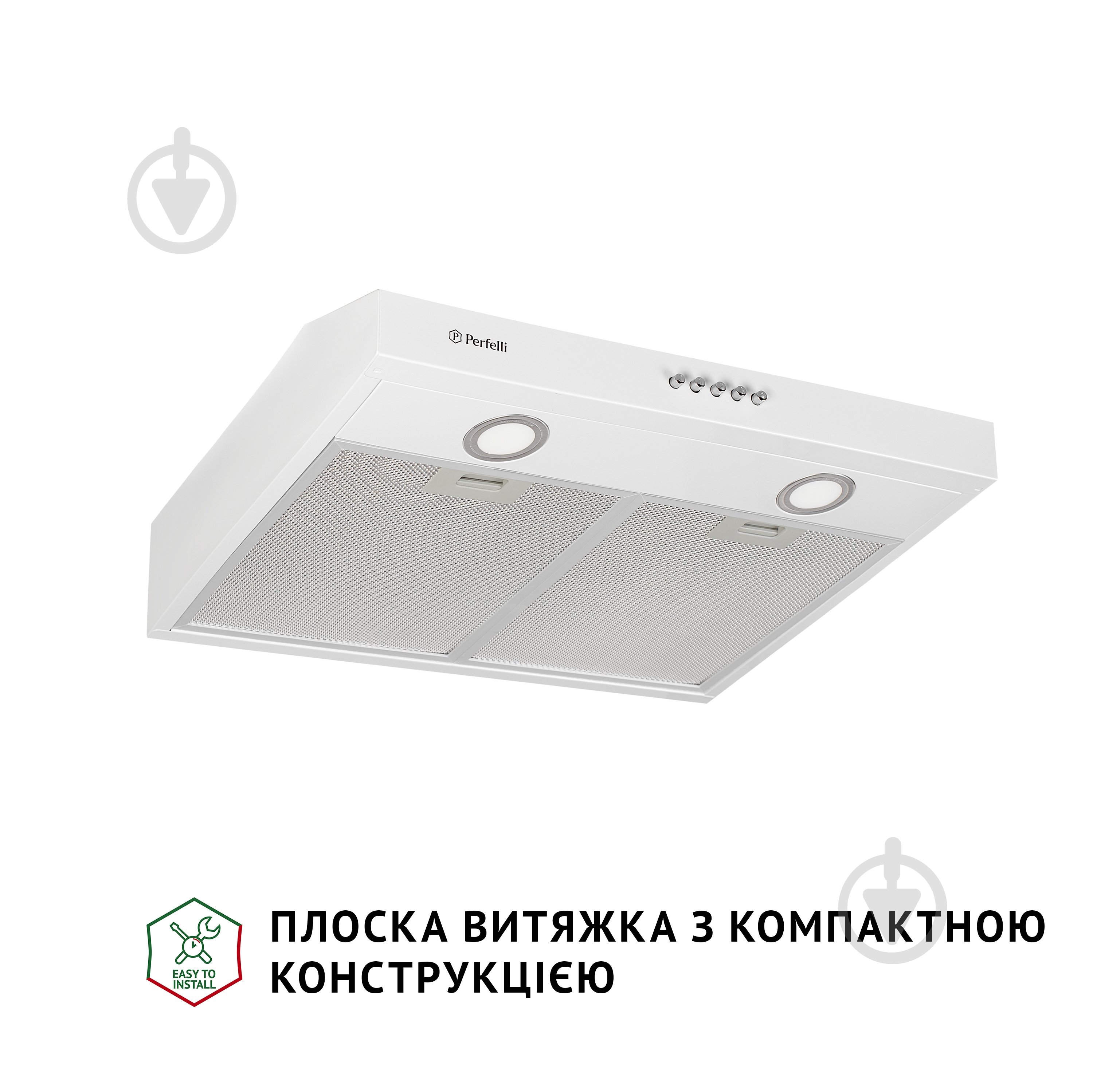 Витяжка Perfelli PL 5002 W LED плоска - фото 2