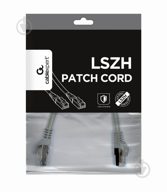 Патч-корд Cablexpert 0,25 м серый (PP6A-LSZHCU-0.25M) S/FTP литой - фото 4
