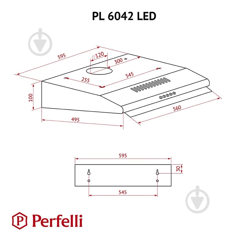 Витяжка Perfelli PL 6042 W LED плоска - фото 11