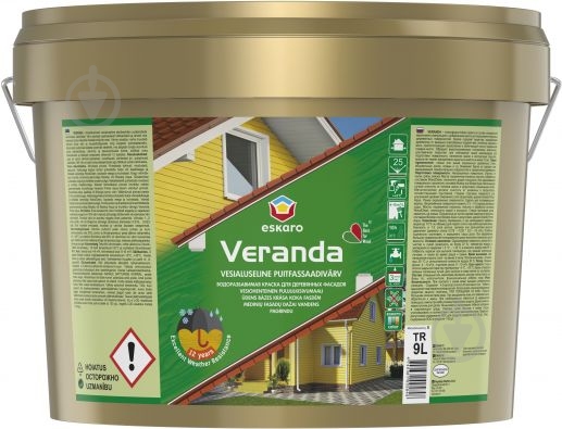 Краска Eskaro Veranda белый полумат 9,5 л - фото 1