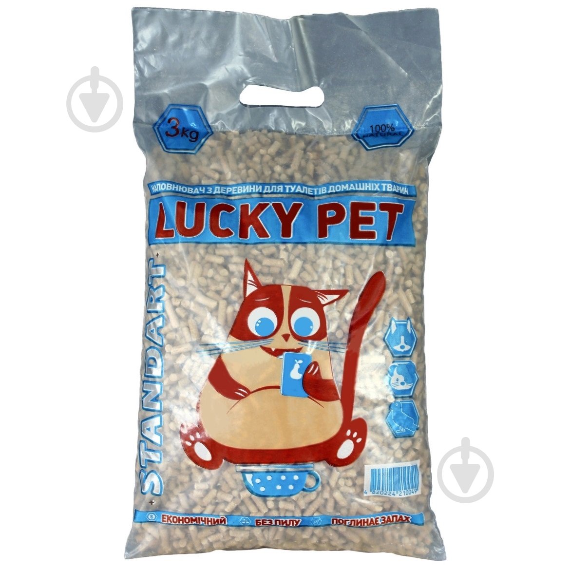 Наполнитель для кошачьего туалета Lucky Pet Стандарт древесный 3 кг - фото 1 Наполнитель для кошачьего туалета Lucky Pet Стандарт древесный 3 кг - фото 1