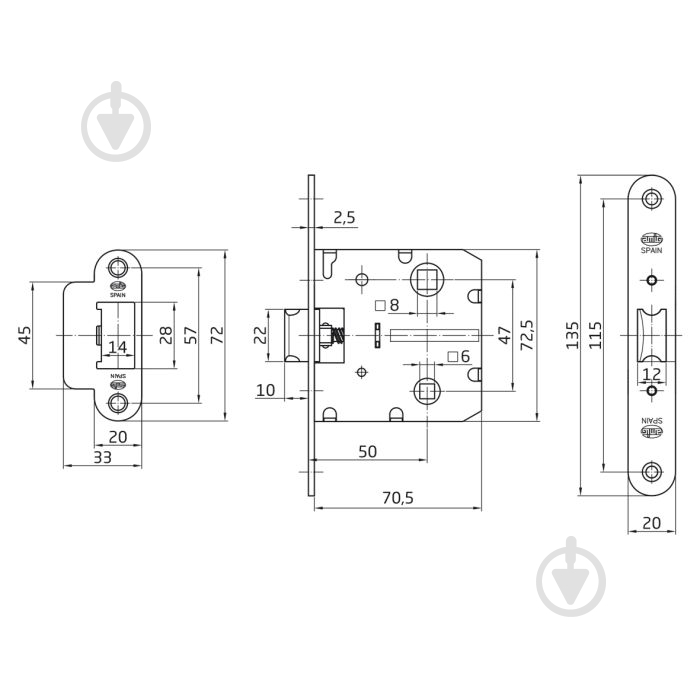 Механізм міжкімнатний Amig WC мод.2000 латунь - фото 4 Механізм міжкімнатний Amig WC мод.2000 латунь - фото 4