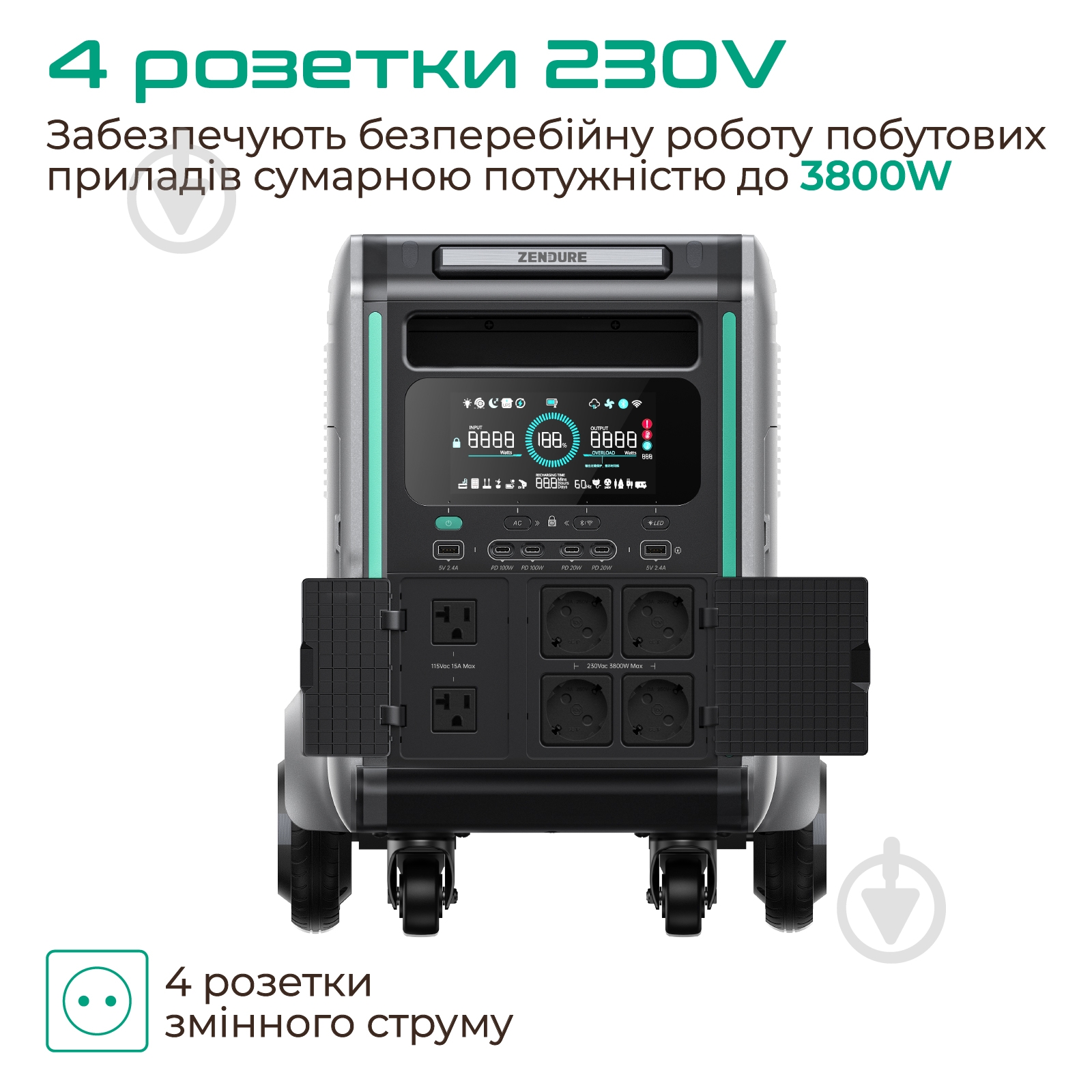 Зарядна станція ZENDURE SuperBase V4600 (4608 Вт·год) - фото 7