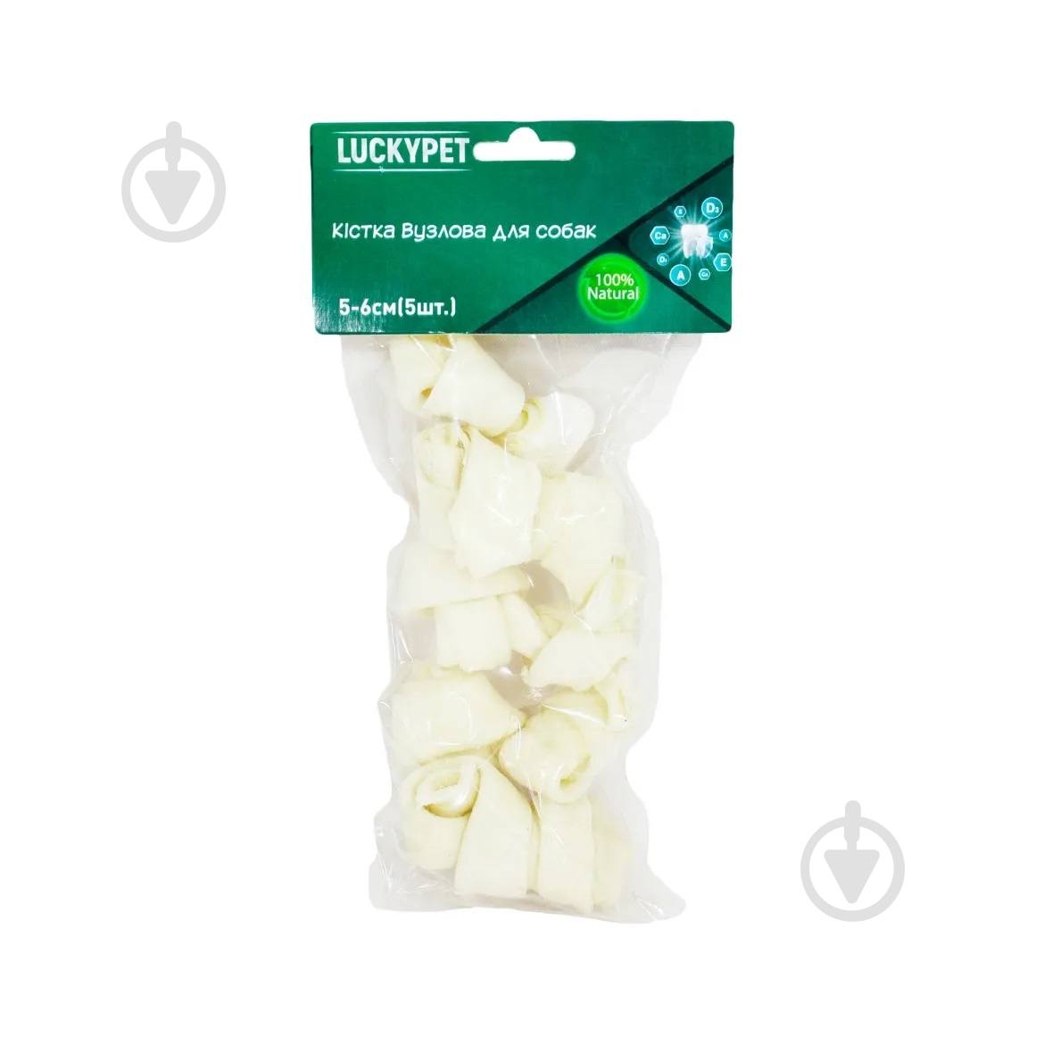 Кістка для собак Lucky Pet вузлова №1 5-6 см 5 шт./уп. - фото 1 Кістка для собак Lucky Pet вузлова №1 5-6 см 5 шт./уп. - фото 1