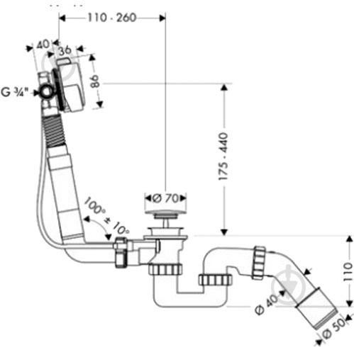 Сифон для ванны ROCA Newcast (A506403400) - фото 2