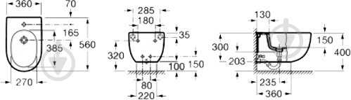 Биде подвесное ROCA Meridian-N A357245000 - фото 2