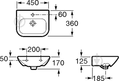 Умывальник ROCA Nexo 45 A327643000 - фото 2