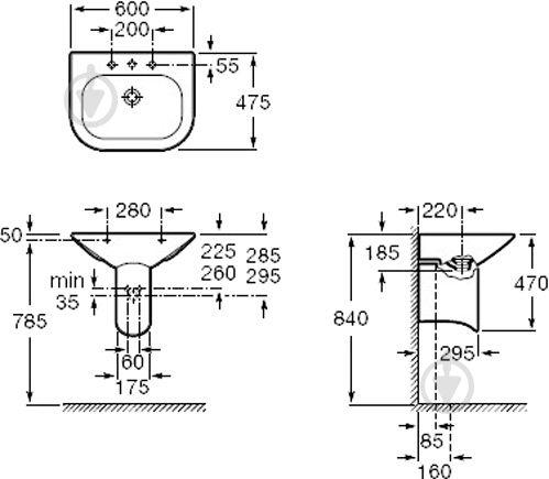 Умывальник ROCA Nexo 60 A327641000 - фото 2 Умывальник ROCA Nexo 60 A327641000 - фото 2