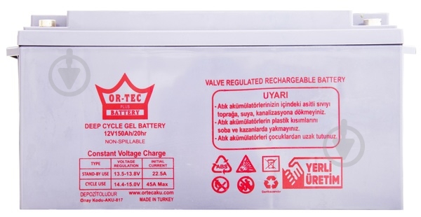 Акумулятор OR-TEC для ДБЖ OR-TEC 12v 150 Ah GEL - фото 1