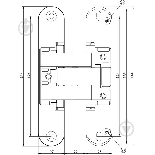 Петля Anselmi AN 142 3D (20 кг) врезная 144x27 матовый хром универсальная 1 шт. - фото 3 Петля Anselmi AN 142 3D (20 кг) врезная 144x27 матовый хром универсальная 1 шт. - фото 3