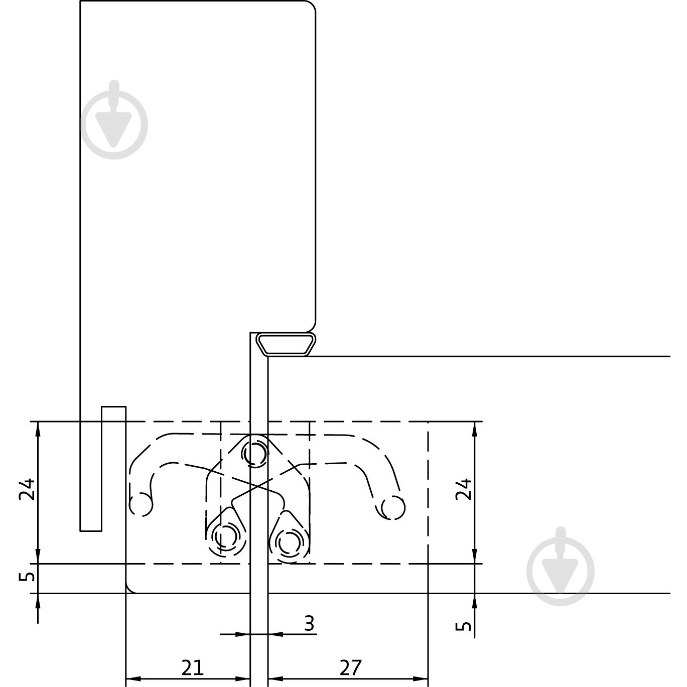 Петля Anselmi AN 150 3D (20 кг) врезная 110x24 черный универсальная 1 шт. - фото 6
