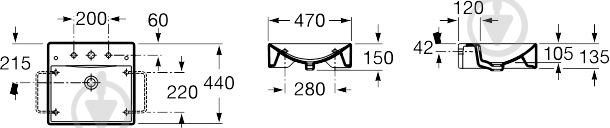 Умывальник ROCA Diverta A327111000 - фото 2 Умывальник ROCA Diverta A327111000 - фото 2