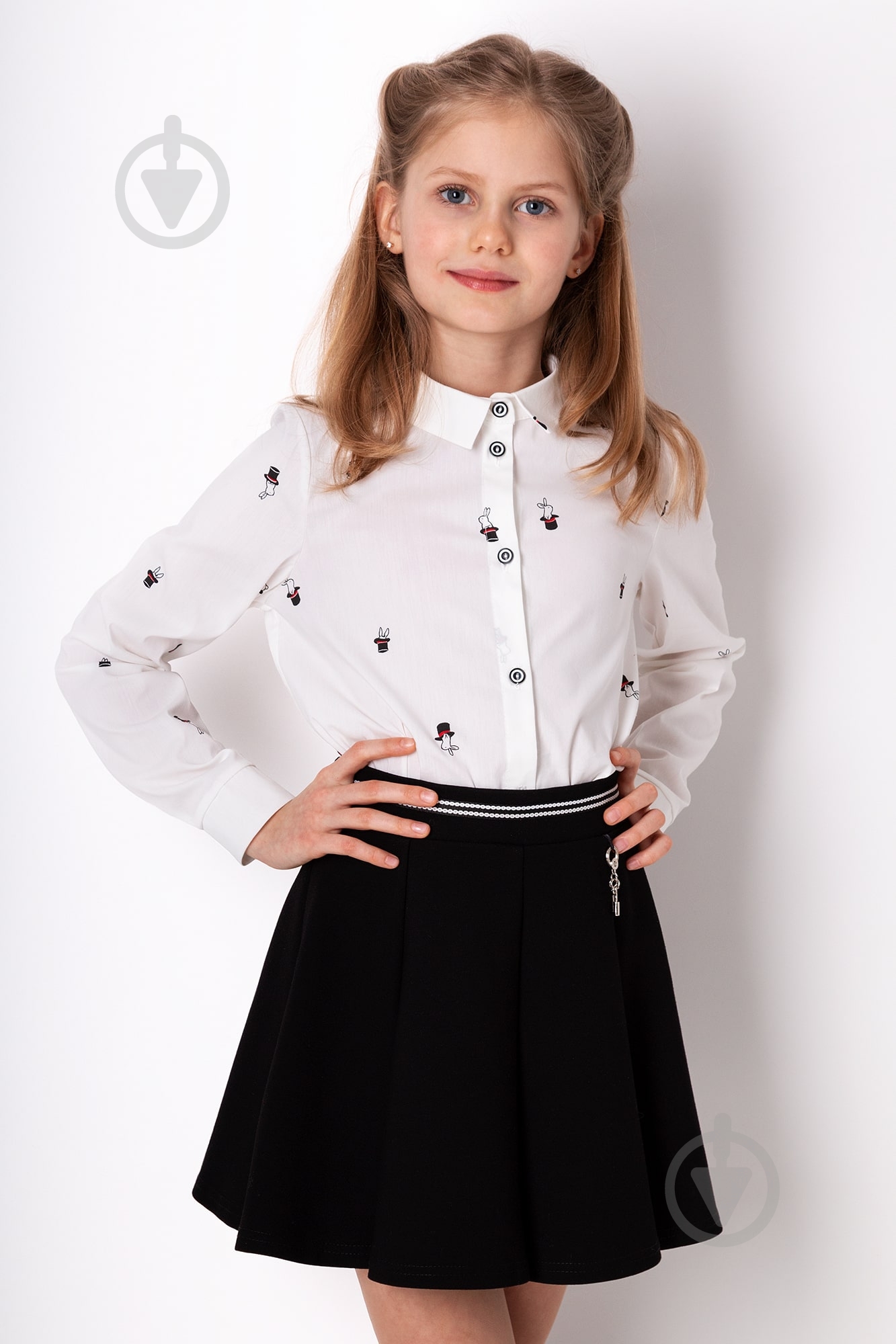 Блуза Mevis р.140 молочный 4120 - фото 1 Блуза Mevis р.140 молочный 4120 - фото 1