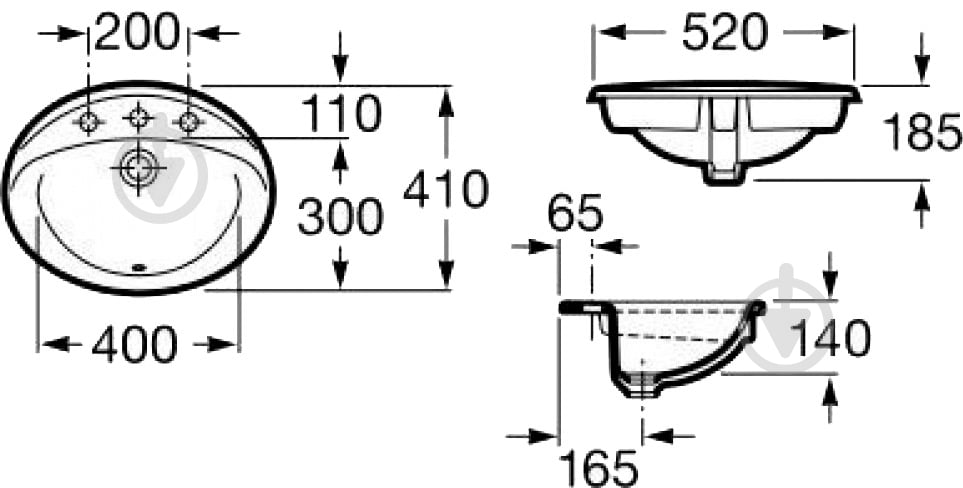 Умывальник ROCA Rodeo 52 A327866000 - фото 3 Умывальник ROCA Rodeo 52 A327866000 - фото 3