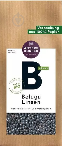 Чечевица Antersdorfer Die Bio-Muhle белуга (черная) органическая 0,5 кг - фото 1 Чечевица Antersdorfer Die Bio-Muhle белуга (черная) органическая 0,5 кг - фото 1