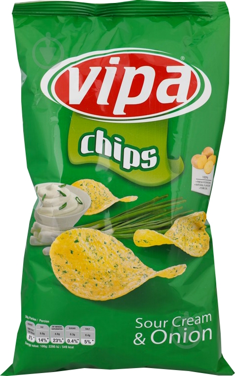 Чипсы VIPA Сметана и лук 140 г - фото 1