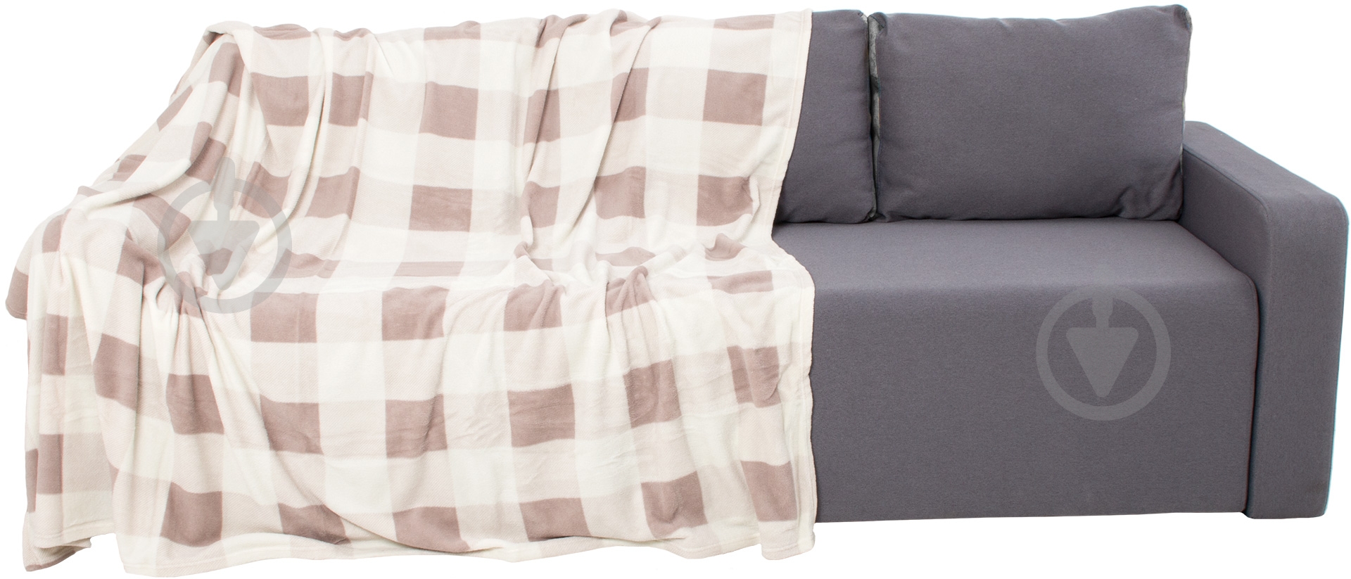 Плед Клетка 160x200 см латте Underprice - фото 1