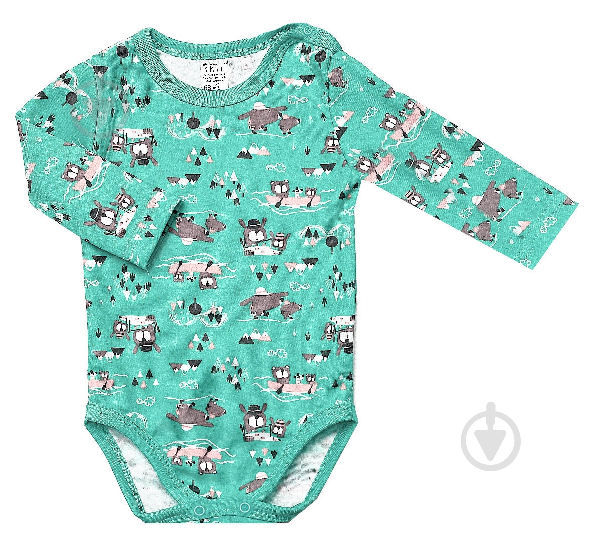 Боді для хлопчика Smil Малюнок на бірюзовому р.74 мульті 102488 - фото 1 Боді для хлопчика Smil Малюнок на бірюзовому р.74 мульті 102488 - фото 1