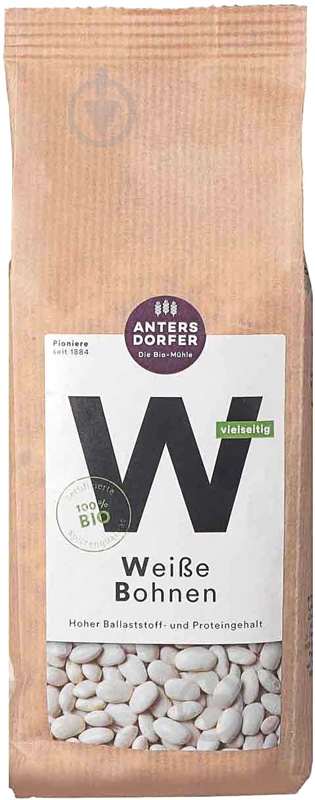Фасоль Antersdorfer Die Bio-Muhle белая органическая 0,5 кг - фото 1