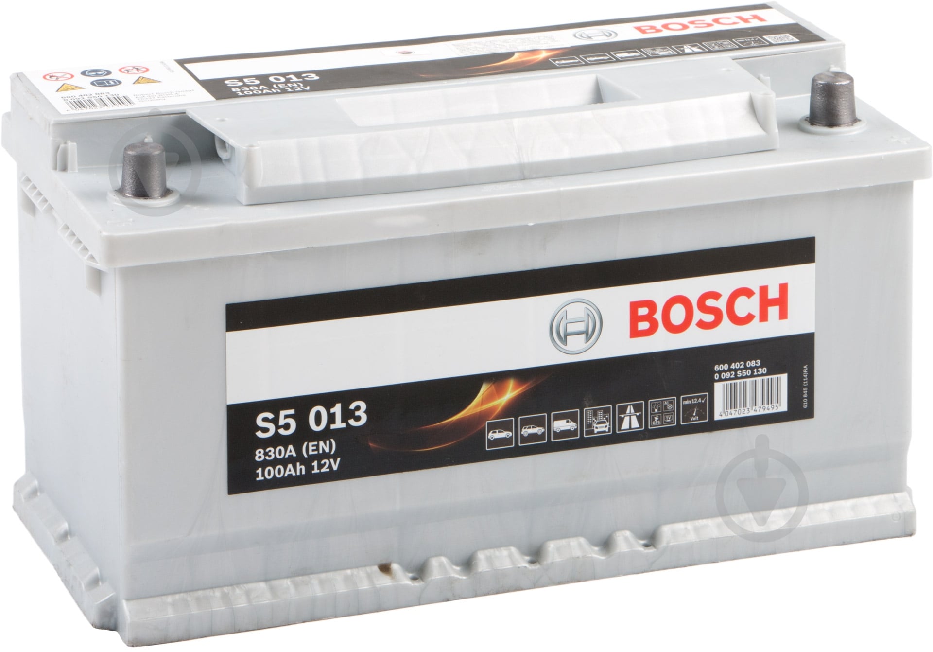 Аккумулятор автомобильный Bosch S5 100Ah 830A 12V «+» справа (0092S50130) - фото 1