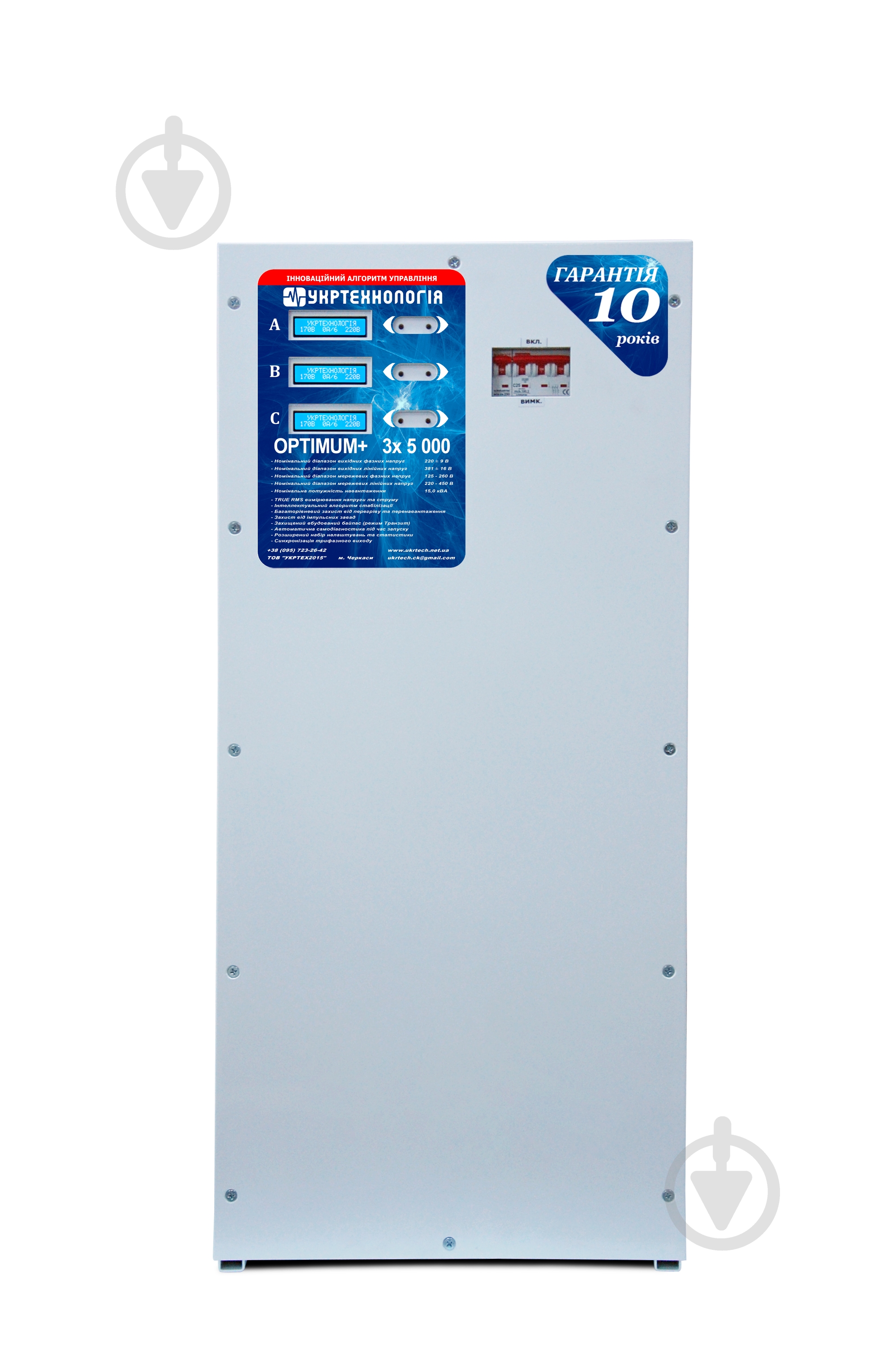 Стабілізатор напруги Укртехнологія Optimum+ 5000х3 (HV) - фото 1 Стабілізатор напруги Укртехнологія Optimum+ 5000х3 (HV) - фото 1