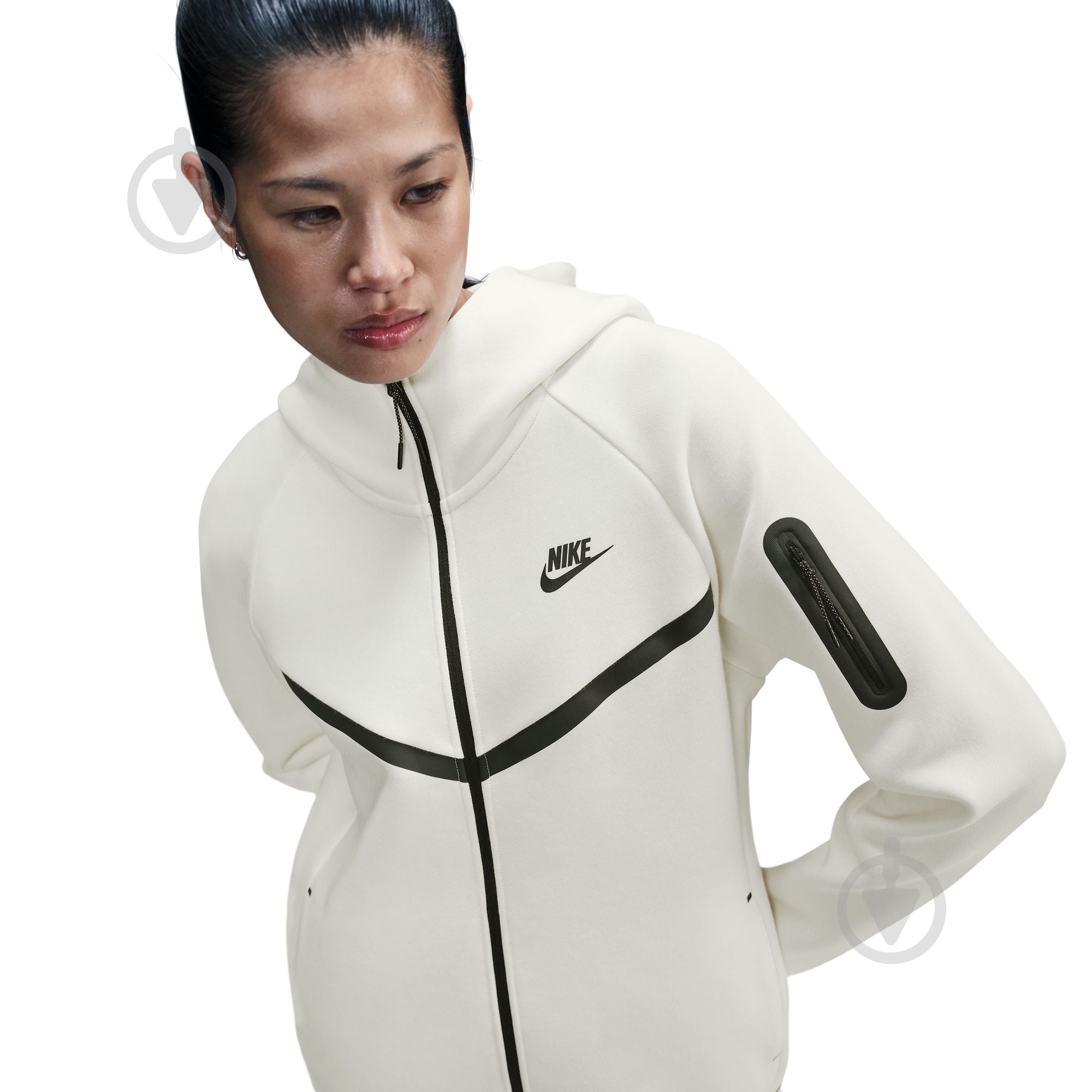 ᐉ Джемпер Nike W NSW TCH FLC WR FZ HDY 2 HV6747-110 р.L айвори