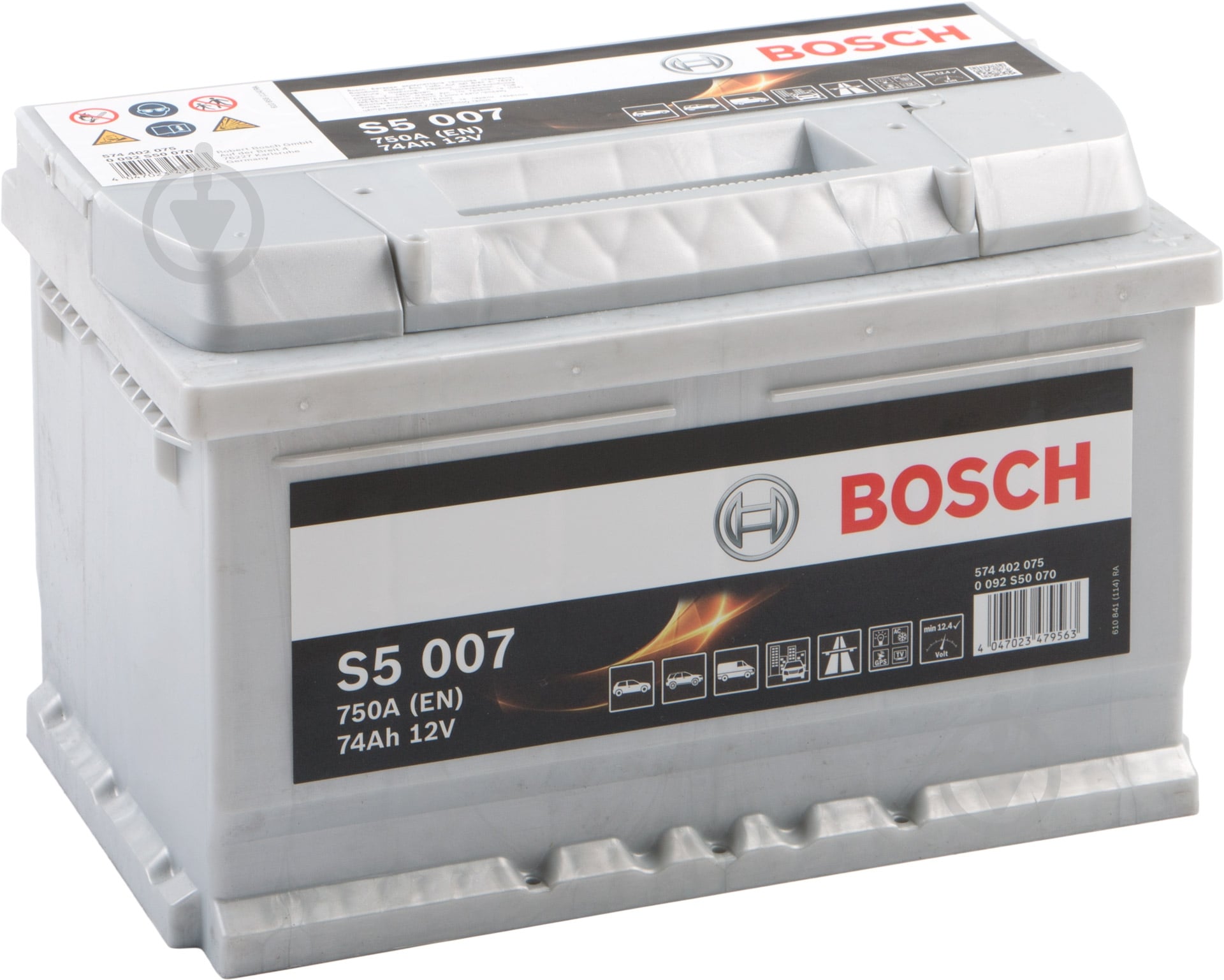 Аккумулятор автомобильный Bosch S5 74Ah 750A 12V «+» справа (0092S50070) - фото 2