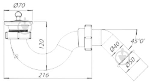 Сифон для поддона SoloPlast Душ Д0120 (с трубой отвода 45 *) - фото 2 Сифон для поддона SoloPlast Душ Д0120 (с трубой отвода 45 *) - фото 2