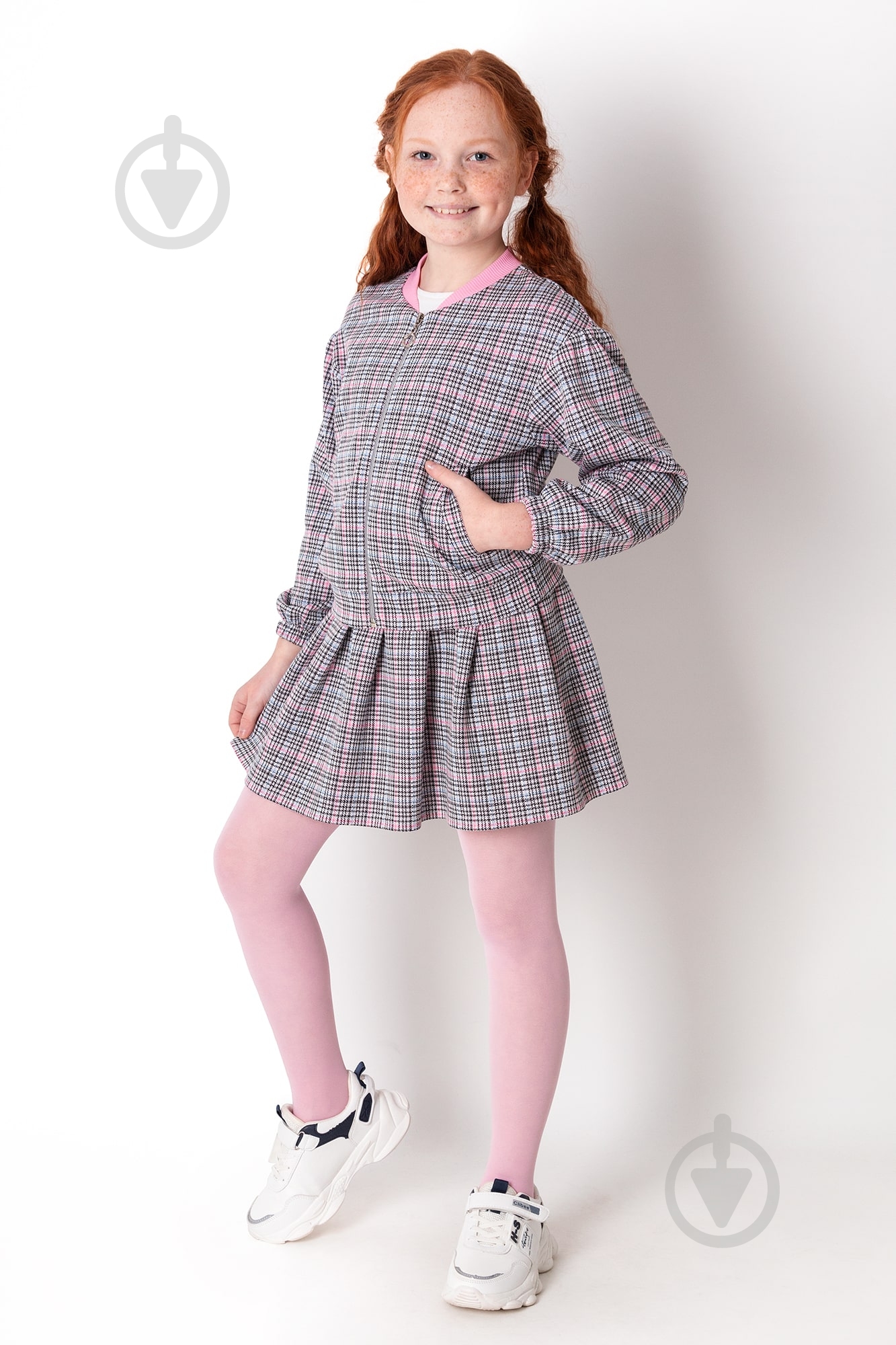 Костюм для девочки Mevis р. 140 серо-синий 4259 - фото 3