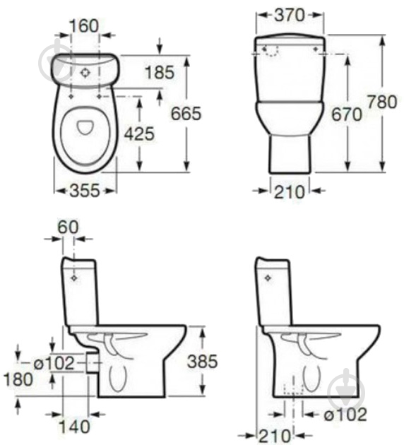 Унитаз-компакт ROCA Victoria A34M395000 - фото 3